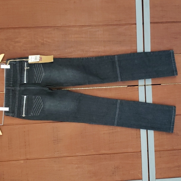 Rubee Jeans Moto Style Straight Leg - Picture 4 of 9
